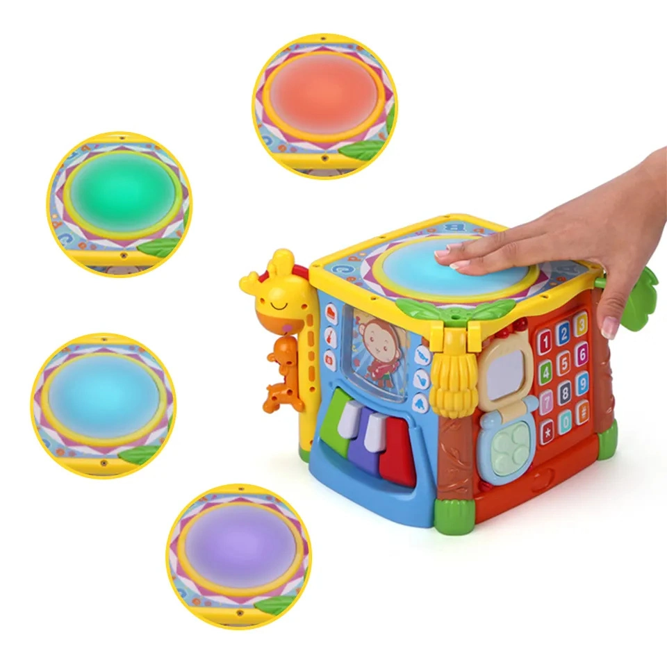 Musical Learning Cube Toys Baby Gift Drum Activity Educational for Kids