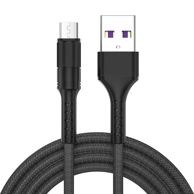 كبل USB C للشحن السريع من النايلون بطول 2 م الهاتف المحمول الذكي