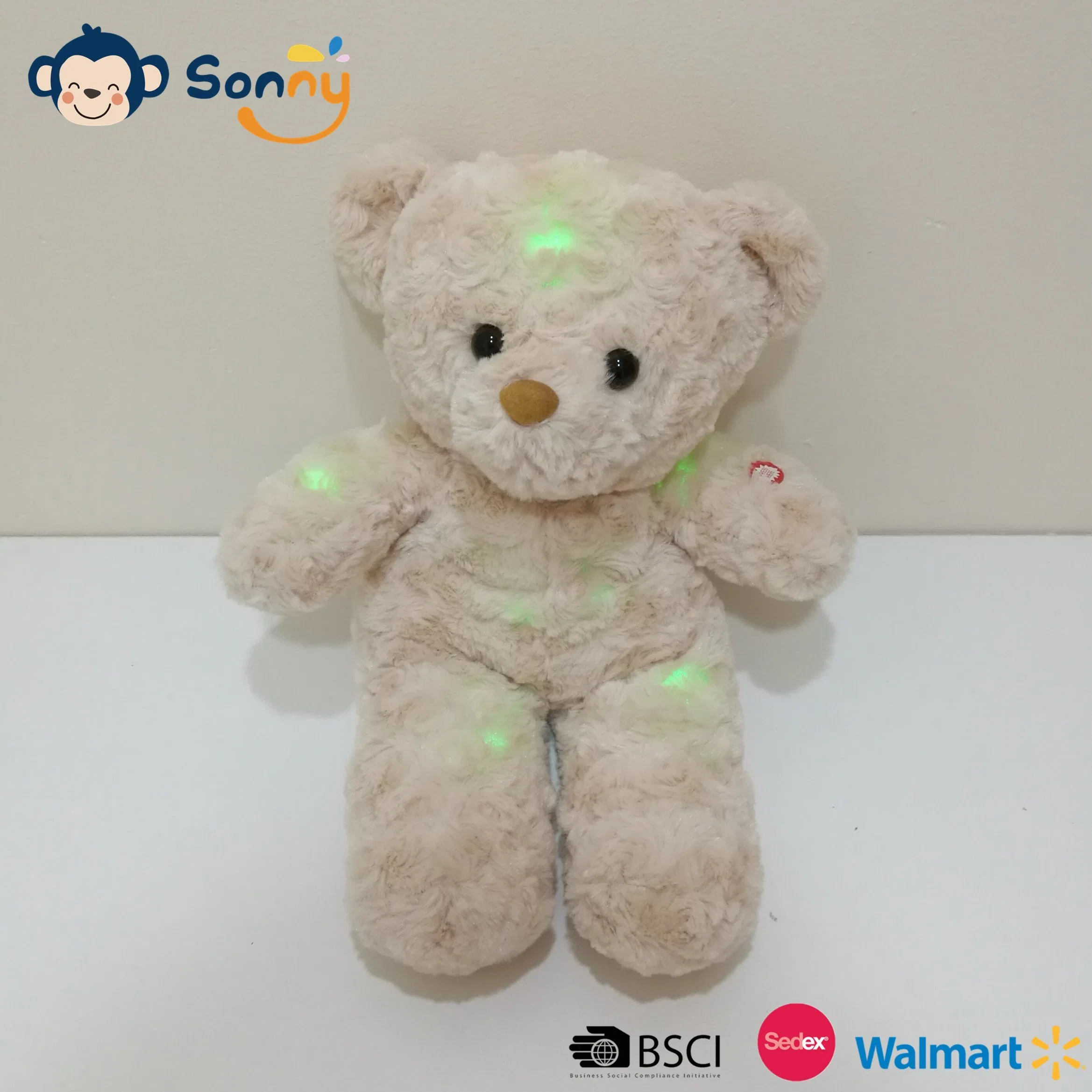 Ours en peluche musical LED pour bébé et enfants