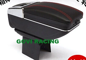 Black Car Armrest Box Leather Storage Box Storage Case Console Decoration Car Console Box Universal