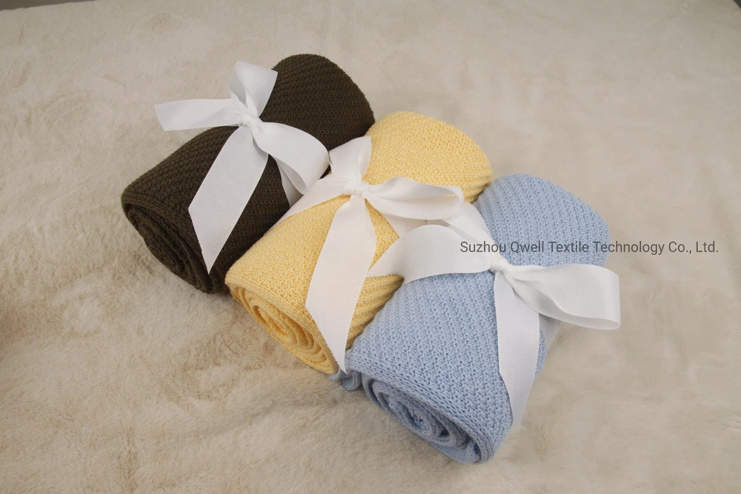 100% Cotton Organic Cotton Soft Breathable Knitted Baby Blanket