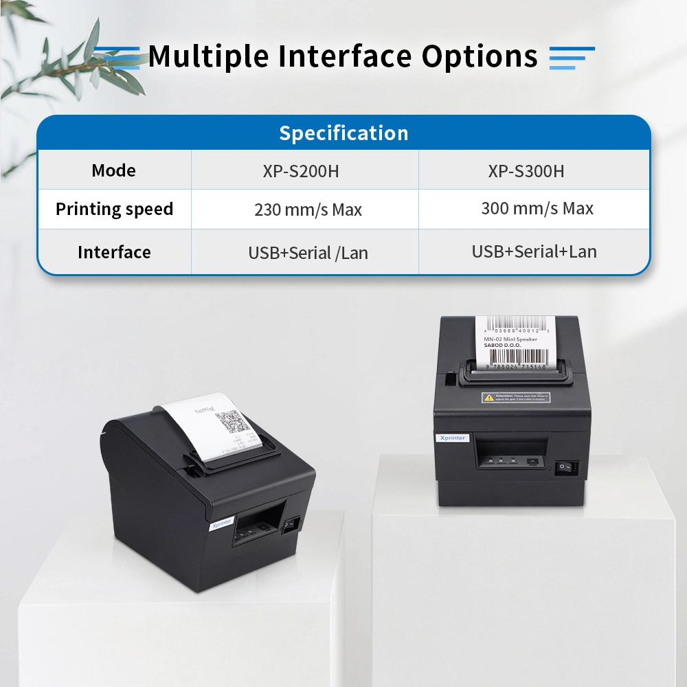 Xprinter XP-S200H OEM USB+Serial 80mm Receipt Printer For POS System