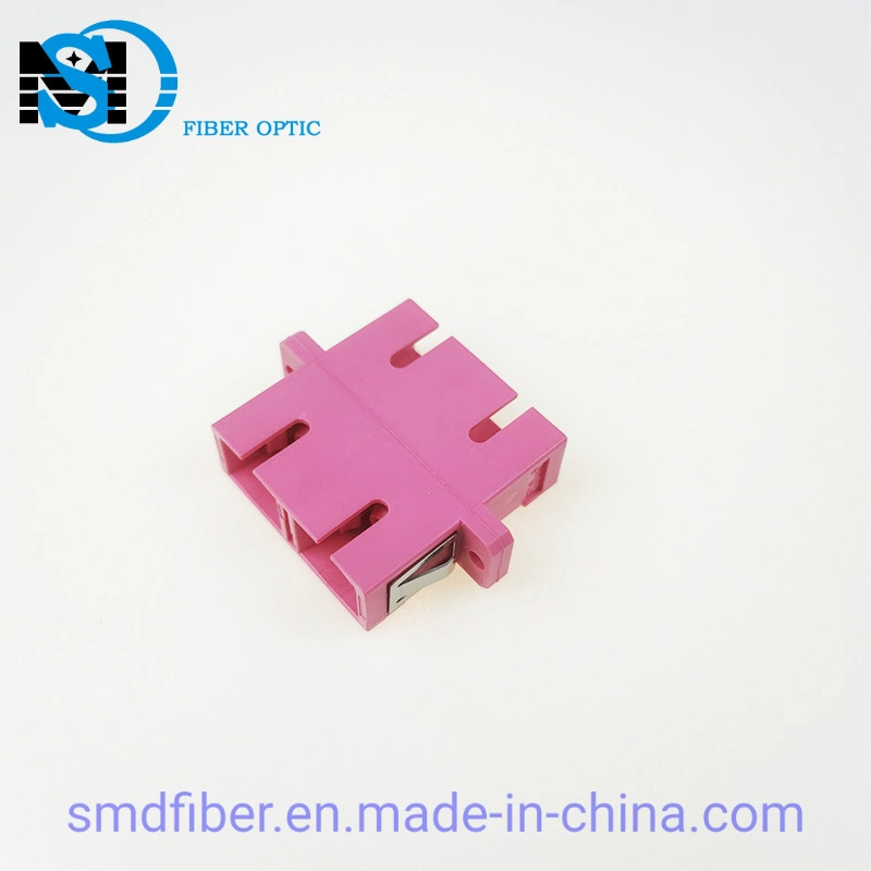 Duplex Om4 Tipo Sc Adaptador de violeta de fibra óptica de plástico