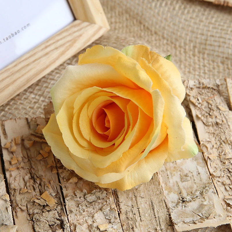 Hotsale Decorative Silk Cream Roses Flower Head, Artificial Flowers Heads for Wedding Flowers Accessories Make Bridal Hair Clips Headbands Dress