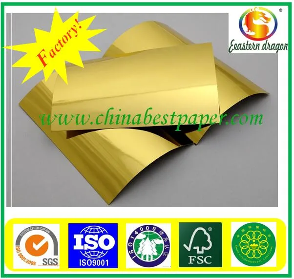 High stiffness gold cardboard/cake board foil paper/gold paperboard