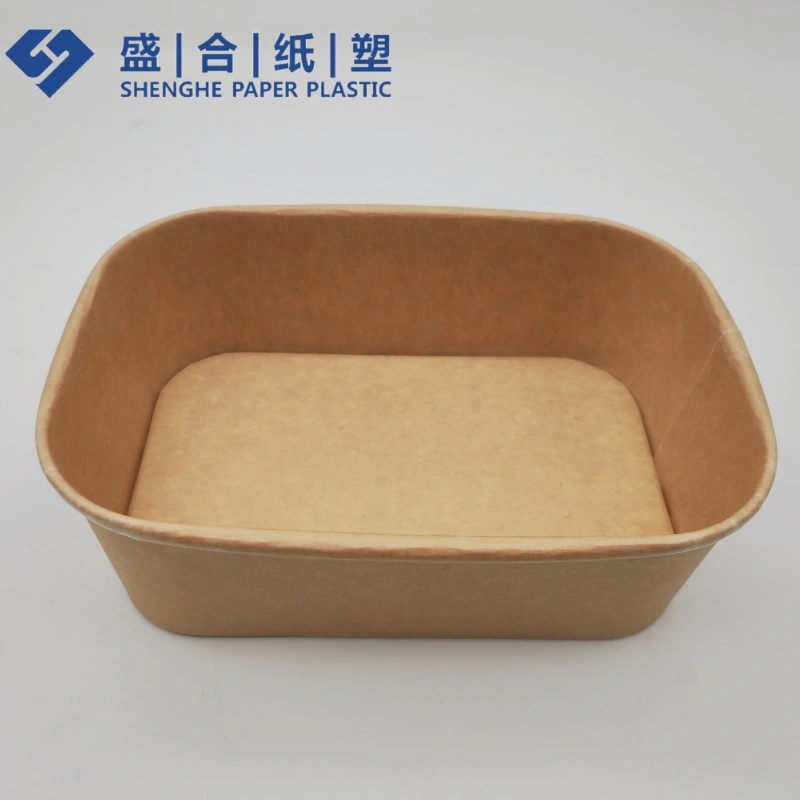 High Quality 500ml Kraft Disposable Bowl Take Away Paper Lunch Disposable Food Container Brown Kraft Paper Bowl Soup Salad Bowl with Paper Lid for Existing Sale