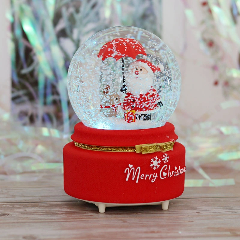 Popular Christmas Crystal Ball Music Box for Promotion