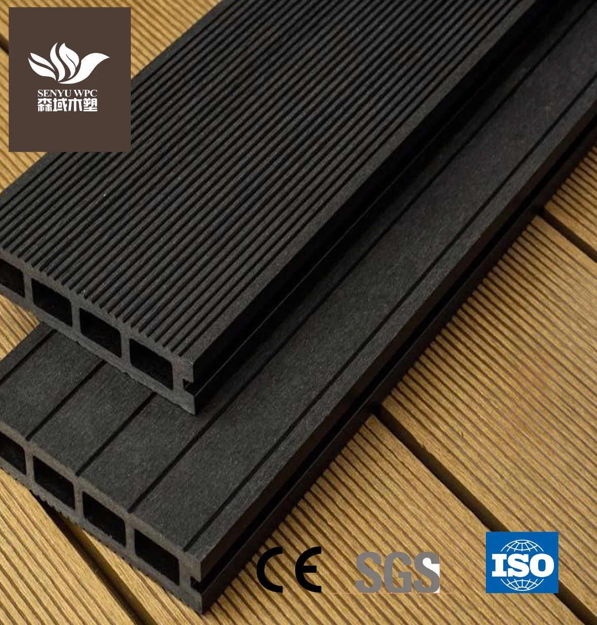 Wood Flooring Textured Waterproof PVC Vinyl Outdoor Plastic Composite Decking Board