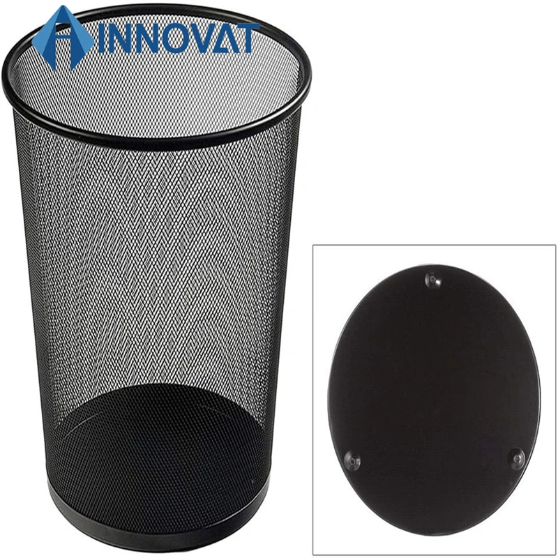 Metal Iron Steel Mesh Wire Basket /Waste Bin Garbage Bin/Household Round Black Paper Trash Can