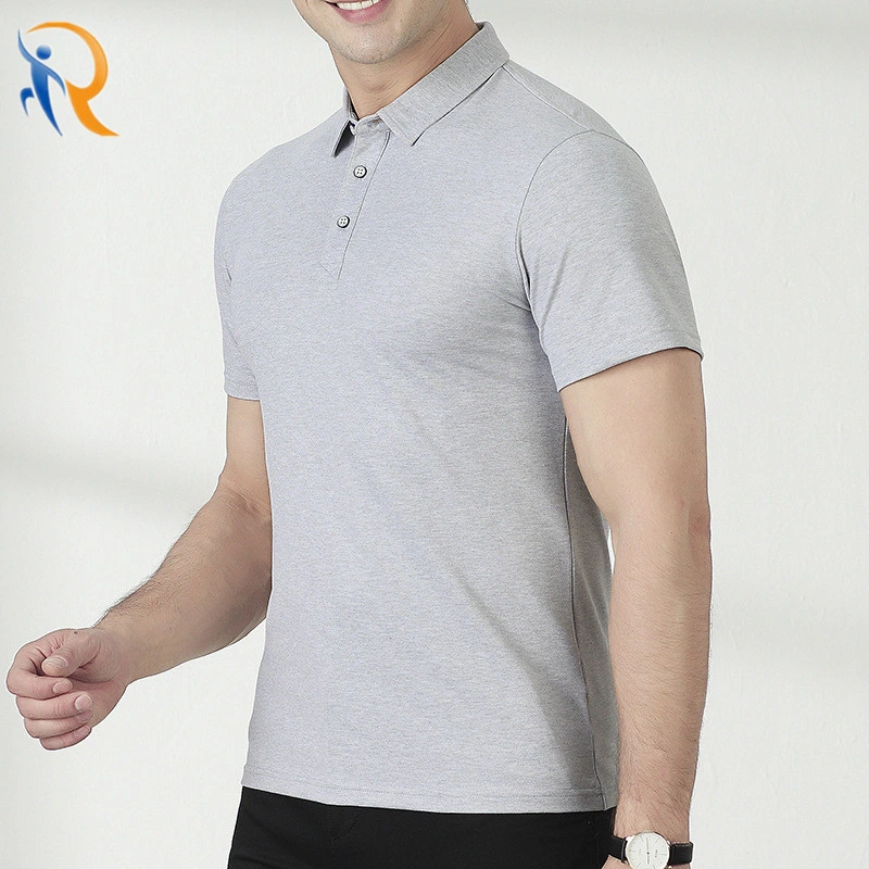 Men's Casual Polo Shirt Trendy New Loose Top Men's Solid Color Cotton Polo Shirt Jkt-146