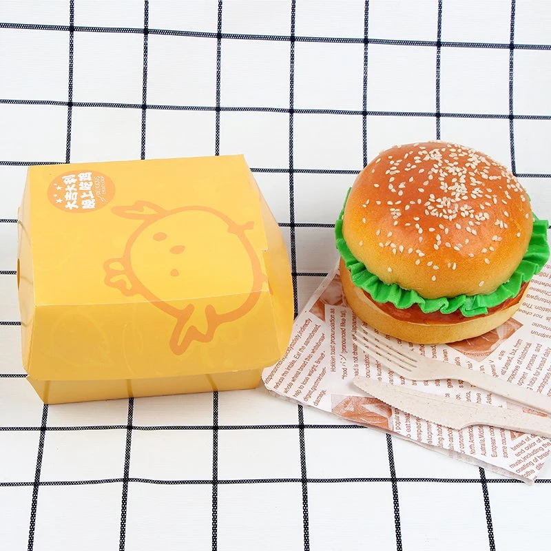 Compostable Food Hamburger and Clamshell Packing Cardboard Paper Box with Logo Printing