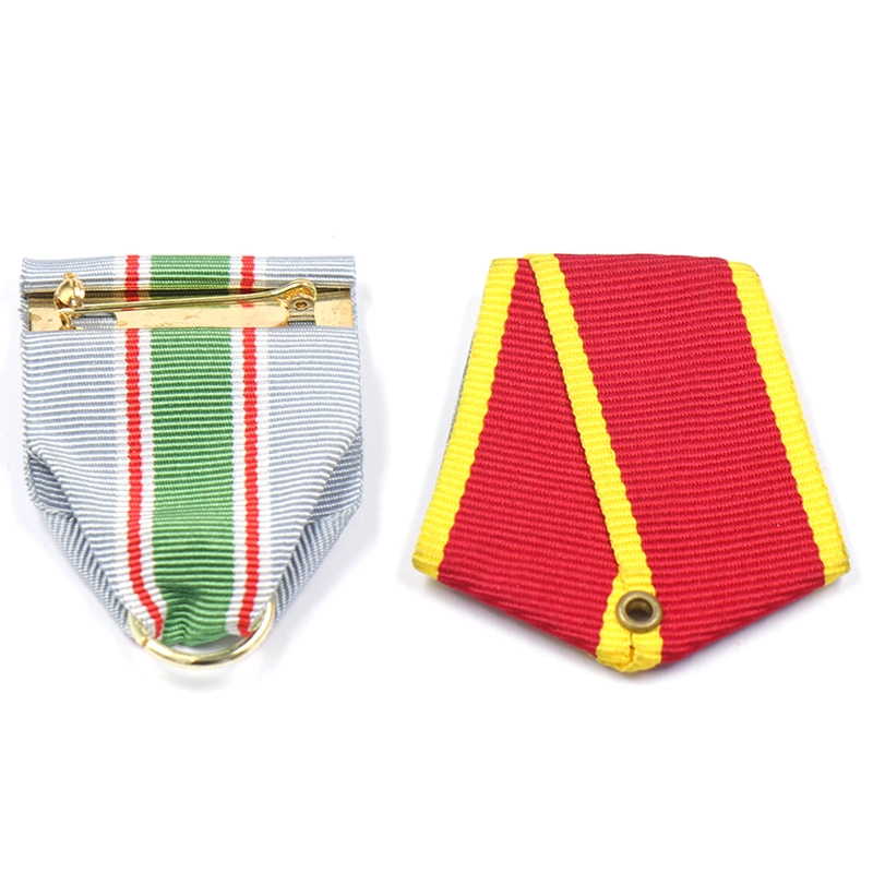 China OEM Factory Custom Made Craft Medallion and Parts Accessory Manufacturer Customized Wholesale/Supplier Striped Nylon Medal Ribbon