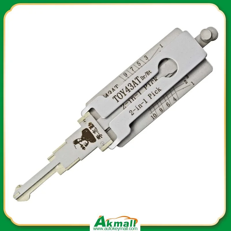 Lishi Tool Toy43at (10-CUT) 2 in 1 Lock Pick and Decoder for Toyota