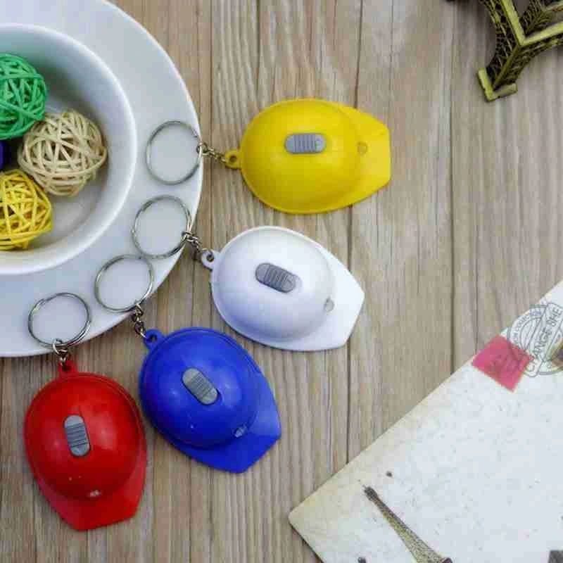 Creative Wholesale/Supplier Portable Simulation Safety Helmet Beer Cap Bottle Opener LED Plastic Opener Keychain