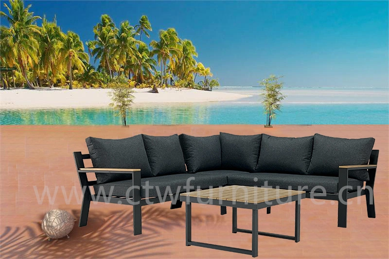 Modern Furnitures Corner Aluminium Garden Furniture Wicker Sofa Outdoor Sofa