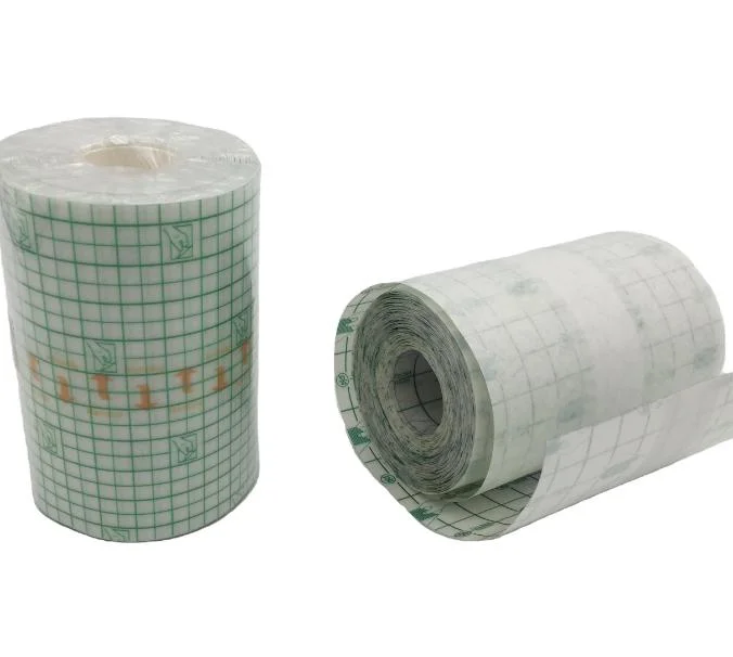 Transparent Waterproof Adhesive Injection Fixation Breathable PU Film Dressing Roll