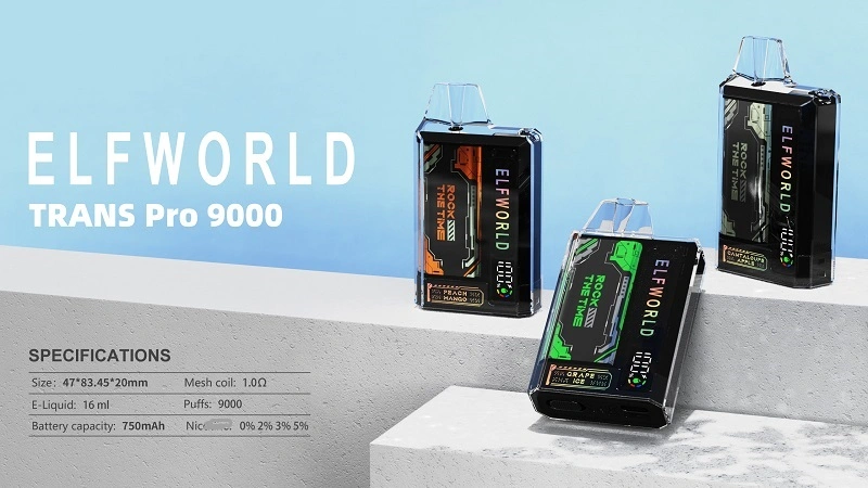 Elfworld Transpro 9000 одноразовый стилус для горячей продажи E Liquid Испаритель 9000