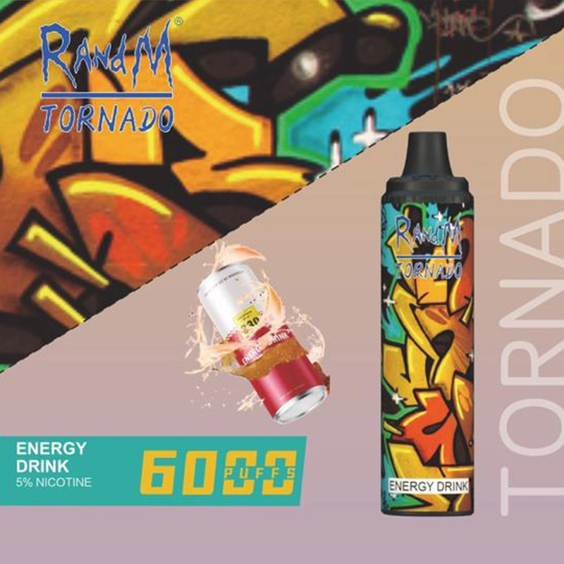 Hot Selling Authentic Randm Tornado 6000 Puffs luminiscente de LED recargable Bar de Puff