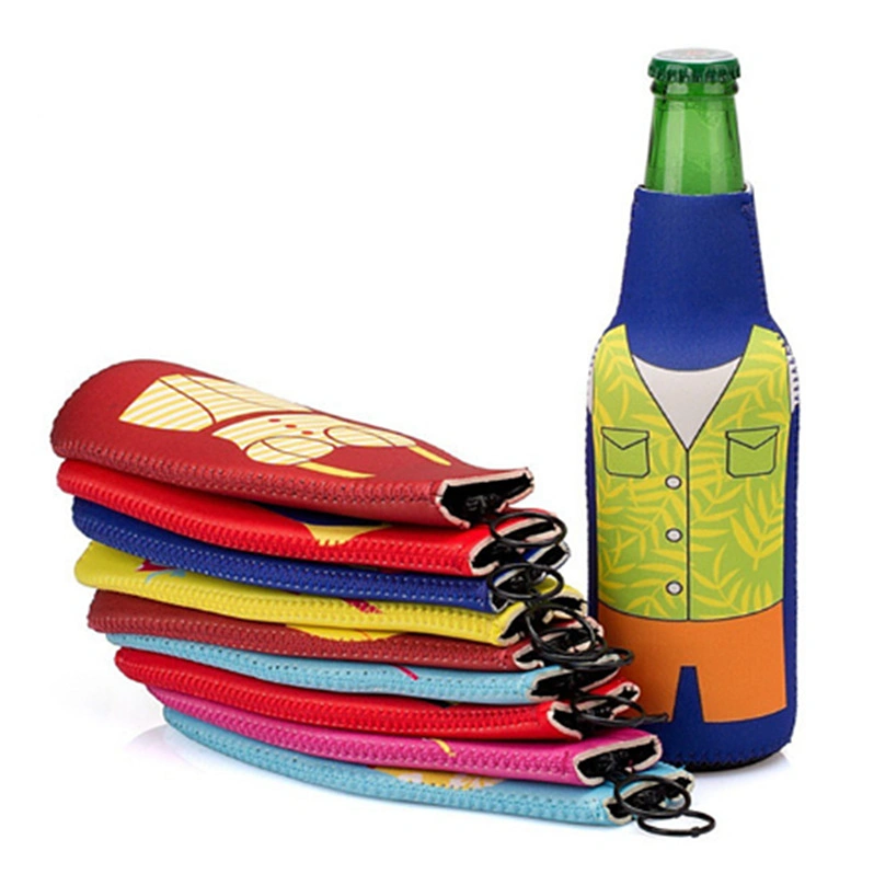 Custom Design 12 Oz Neoprene Beer Bottle Cooler Sleeve Insulated with Zipper