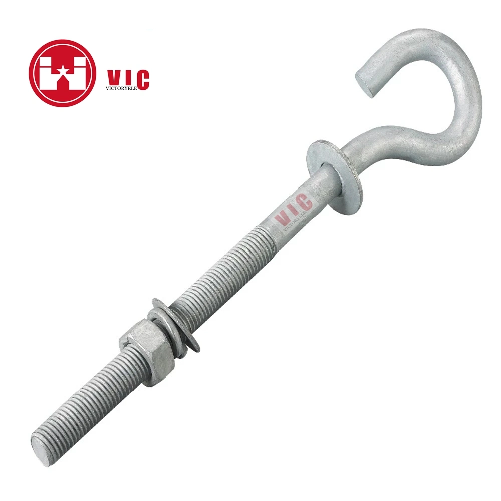 Vic Pole Line Hardware Galvanized Ball End Pigtail Hook