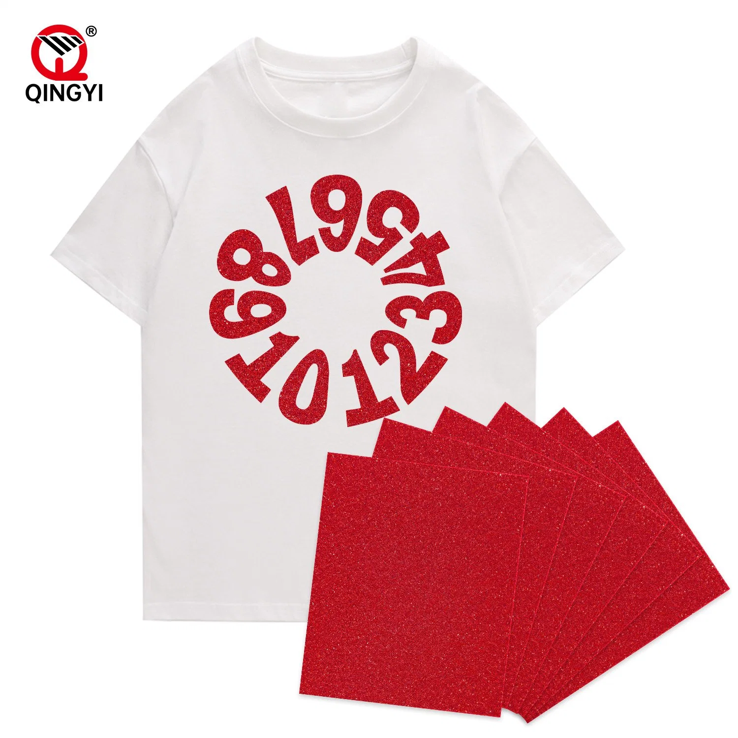 Red Glitter Iron on A4 A3 Vinyl Heat Transfer Vinilo for Textile