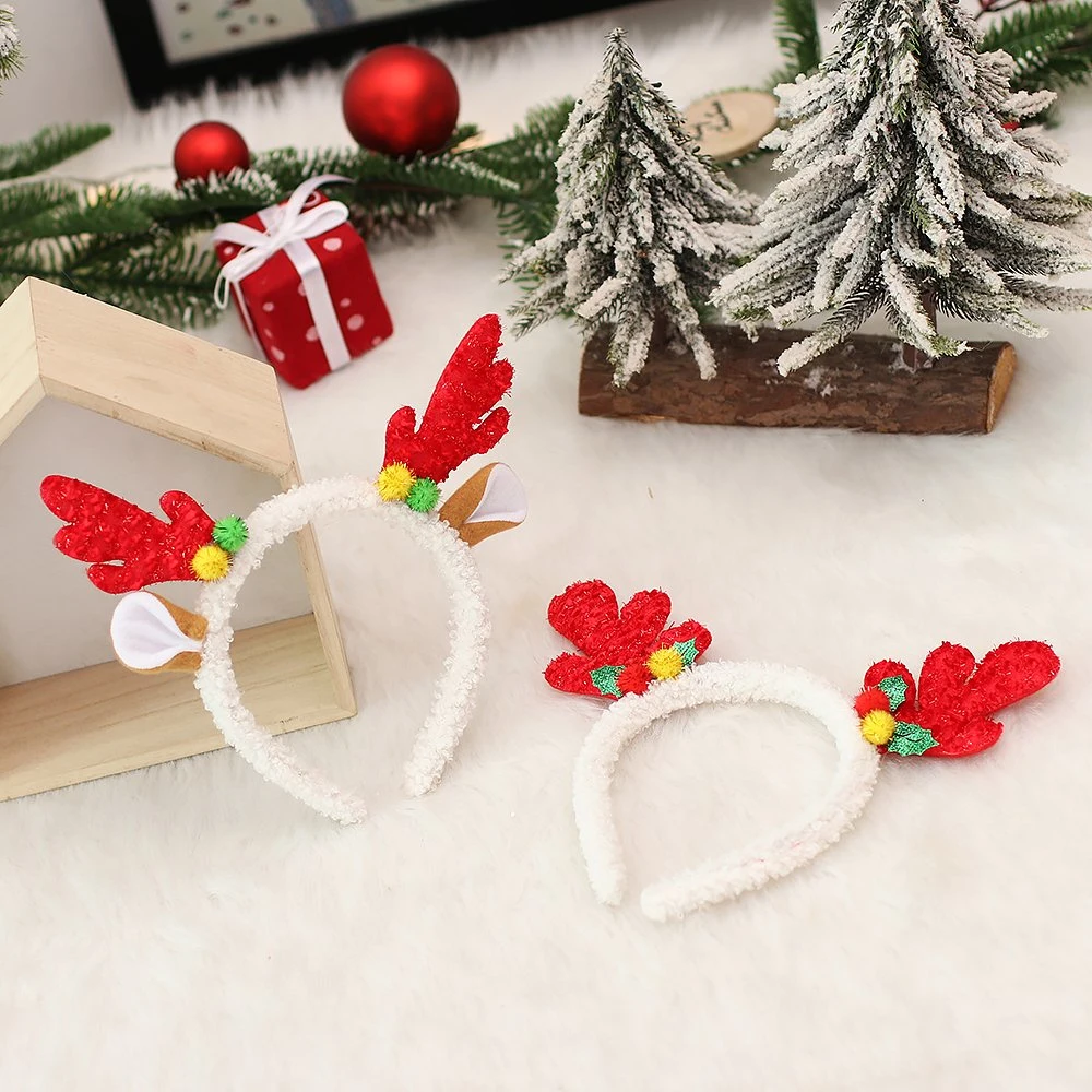 Christmas Headband Reindeer Antler Xmas Tree Head Hat Toppers Costume Headbands