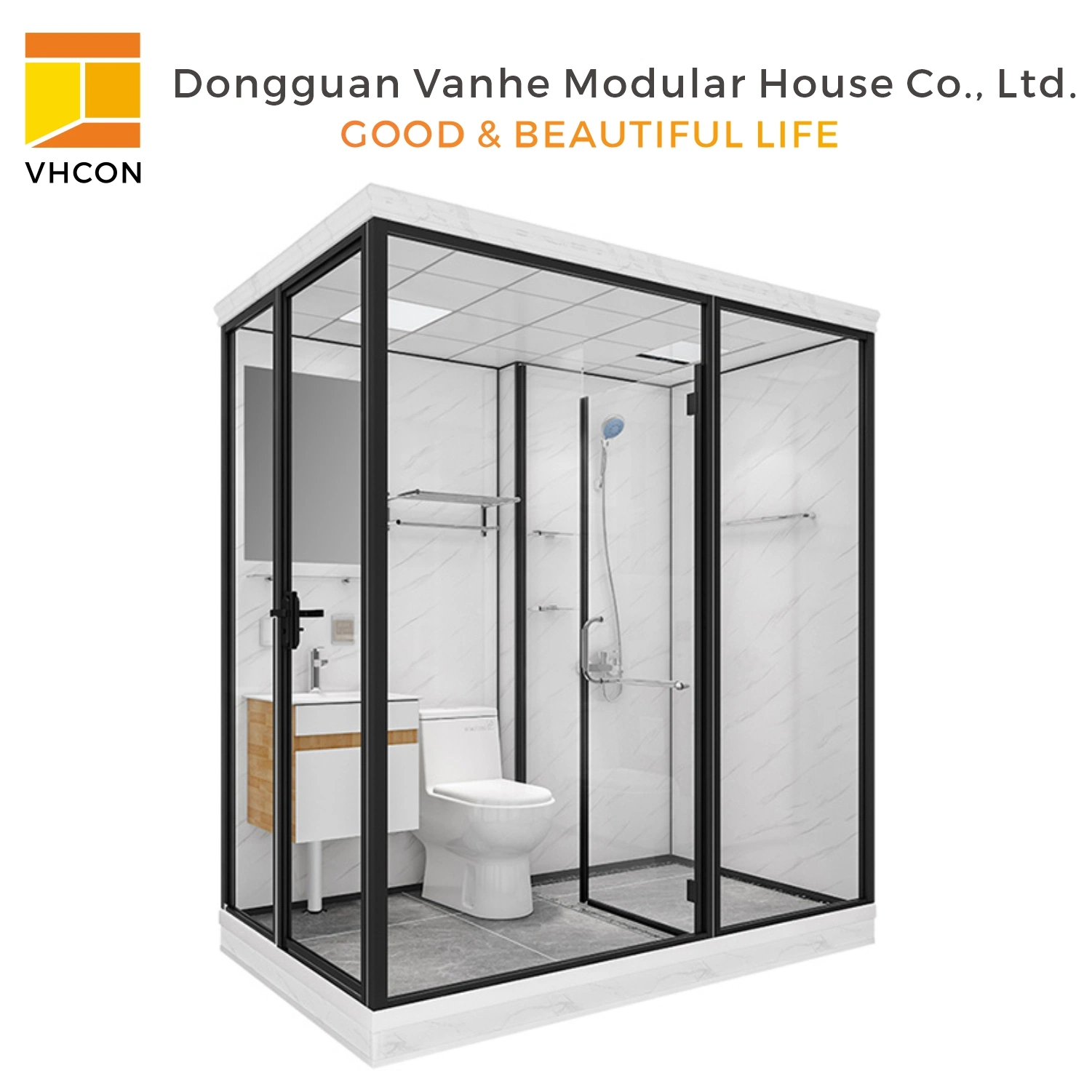 Economical Portable Easy to Install Custom Prefab Integrated Design Fabricated Freestanding Fancy European Modular Bathroom Pods with Toilet