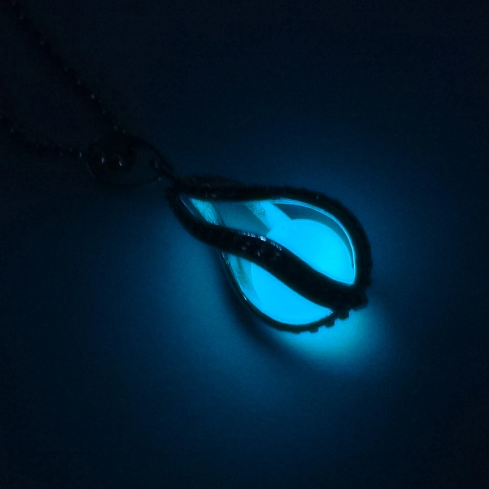 Fashion Jewelry for Women Hollow Spiral Waterdrop Luminous Beads Mermaid Pendant Necklace