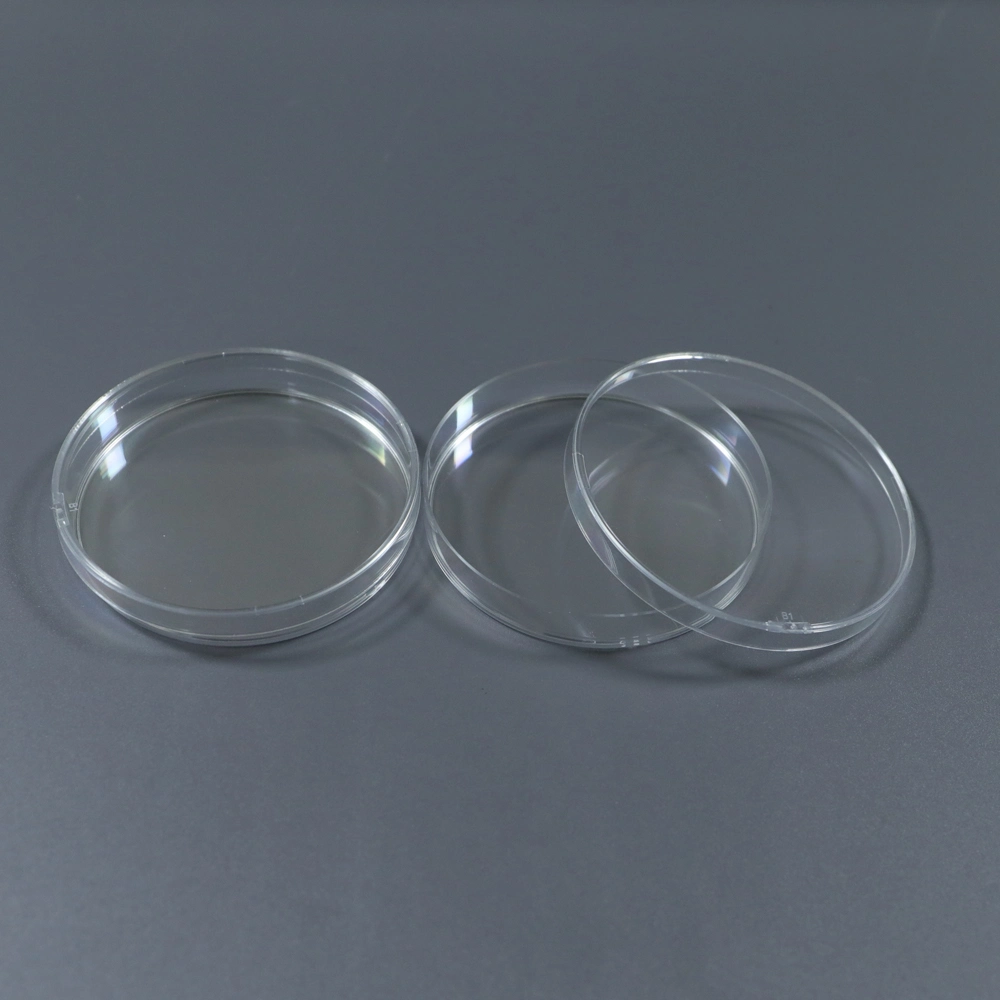 Cell Culture Stackable Lab Glassware Transparent Sterile Disposable Clear Plastic Petri Dish