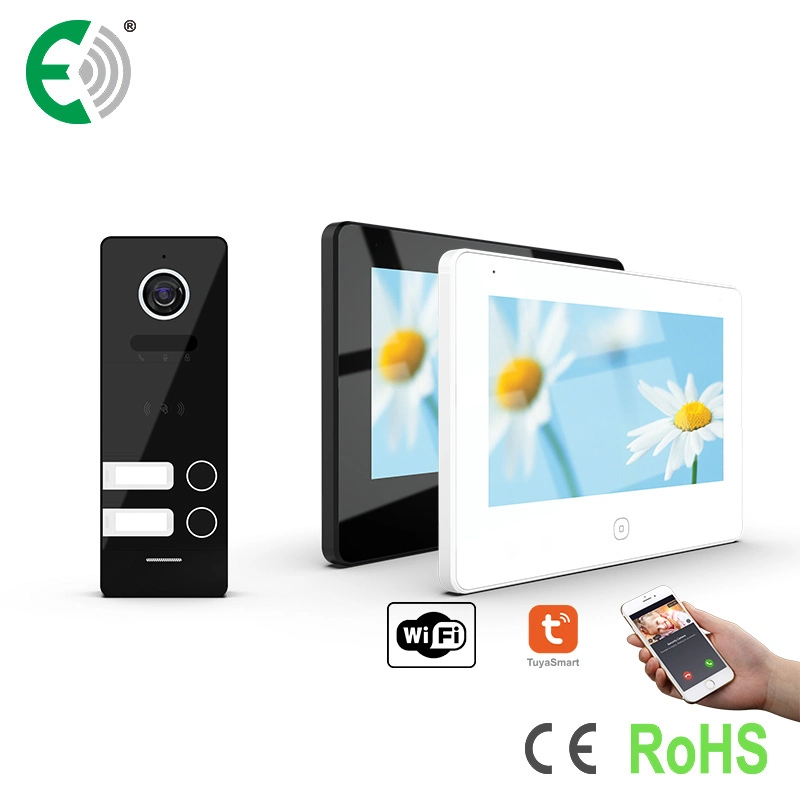 7" UTP/IP WiFi Touchscreen Intercom System für 2 Familien Video Türtelefon