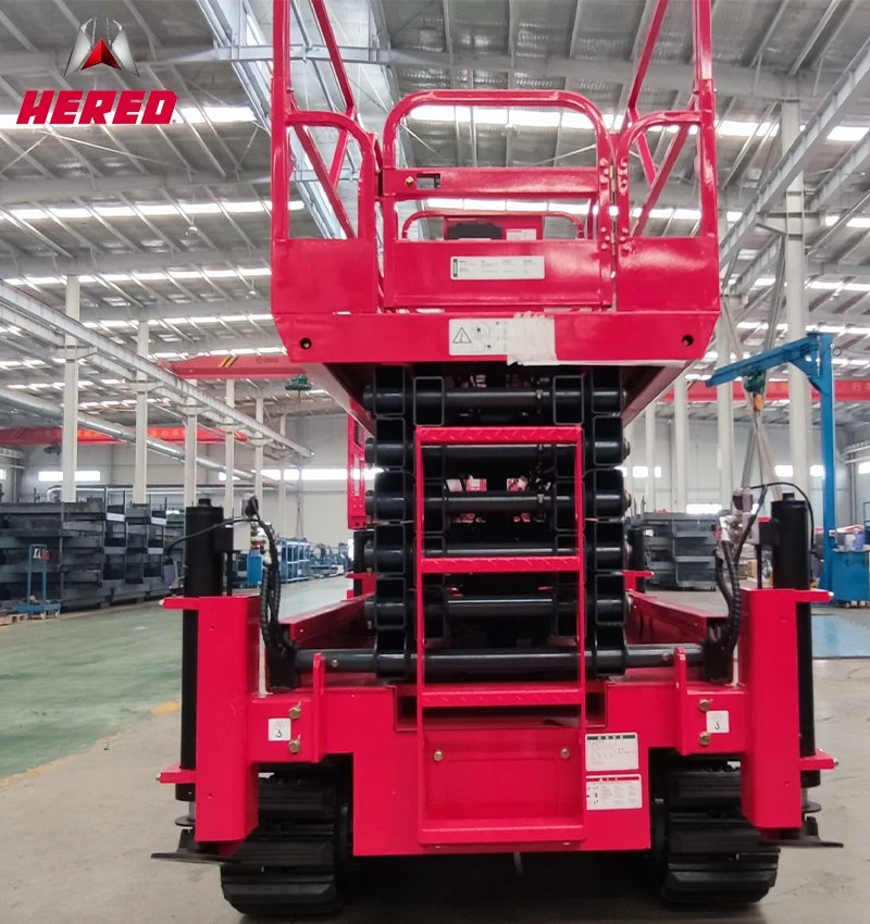 Hered 14m Crawler Scissor Lift Hydraulic Rough Terrain Aerial Work Platform