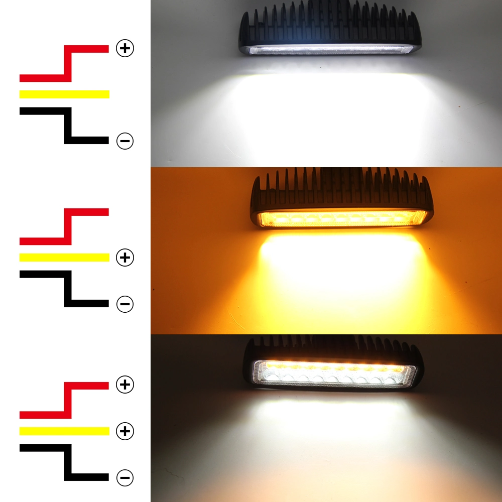 الجملة 6.3بوصة بقعة مقاومة للماء Slim High Power 54W Mini ATV مصباح عمل LED تلقائي ثنائي الألوان لمصباح السيارة أثناء النهار (DRL)