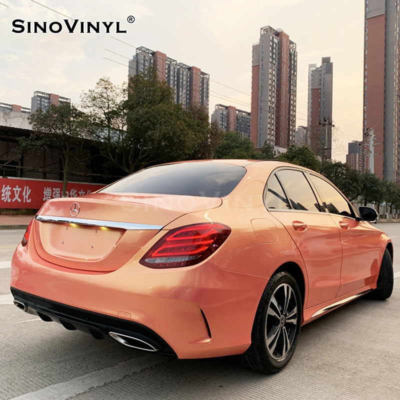 SINOVINYL 1.52x18m/5x59FT Car Wrap Stickers Magic Coral Pink Vinyl Air Release Film