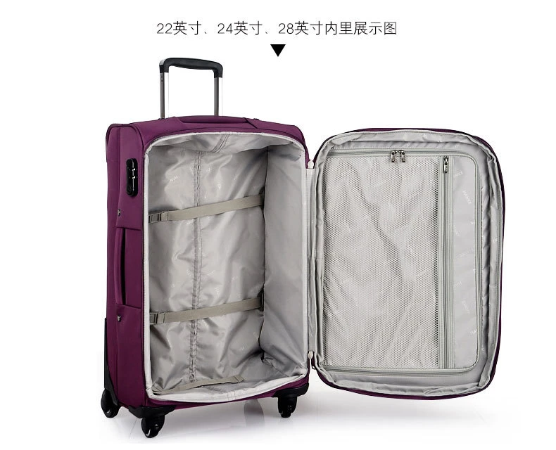 Fashion Quality Fabric Trolley Wheeled Luggage Leisure Business Travel School Students Shopping Boarding Camping Suitcase Bag Case (CY3399)