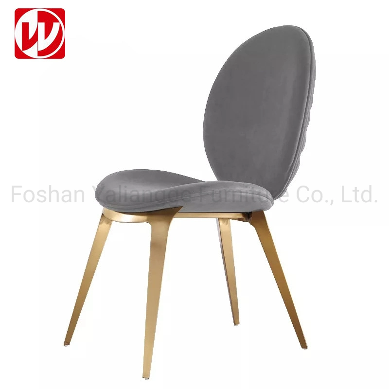 Modern Gold Stainless Steel Living Room Chair Italian Style Dining Chair Customizable Hotel Design Chair