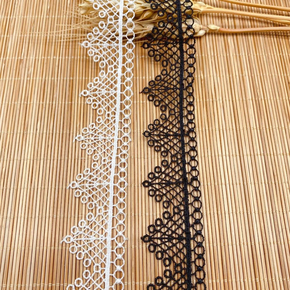 Single Side Lace Accessories DIY Hollowed-out Polyester Yarn Barcode Triangle Computer Embroidery Garment Accessories