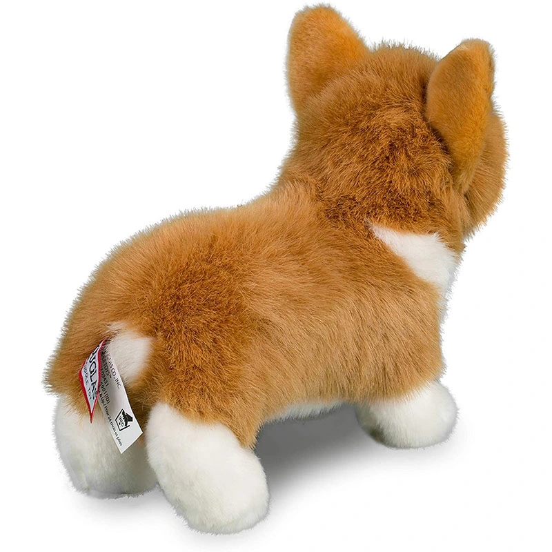 Custom 30cm Soft Fluffy perro de peluche juguetes peluches de realismo de los animales de peluche Corgi