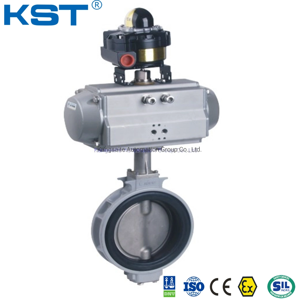 Casting Butterfly Valve with Pneumatic Actuator with Limit Switch Box Apl410