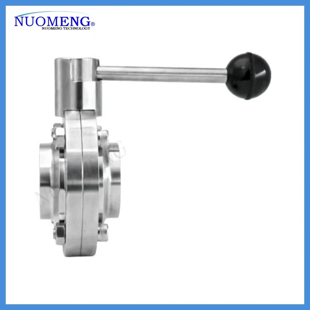 Sanitary Stainless Steel Union Ends Butterfly Valve