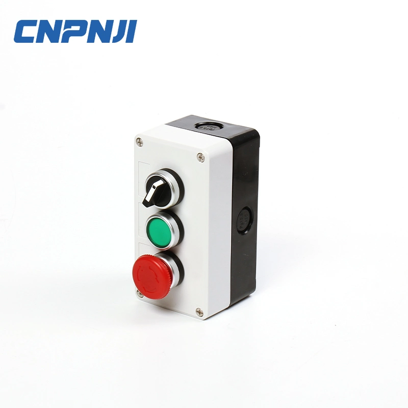 Cnpnji Waterproof Button Switch Emergency Stop Industrial Handhold Control Box, Push Button Switch Control Station Box