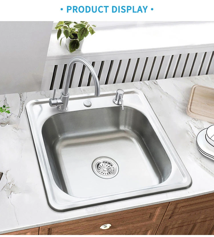 High-Quality Durable Single Bowl Kitchen Sink with Drainboard Stainless Steel Drain Kitchen Sink