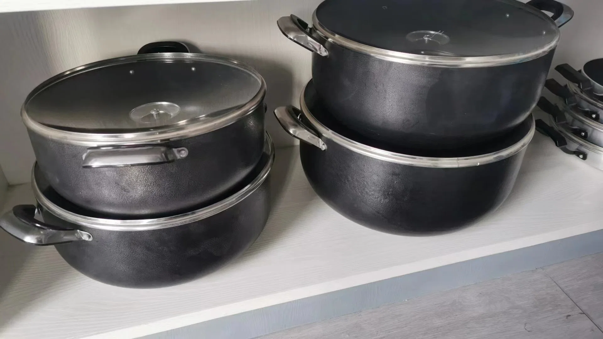 10 piezas ollas ollas de aluminio de abastecerse de conjuntos no stick utensilios de cocina Juegos con recubrimiento de martillo