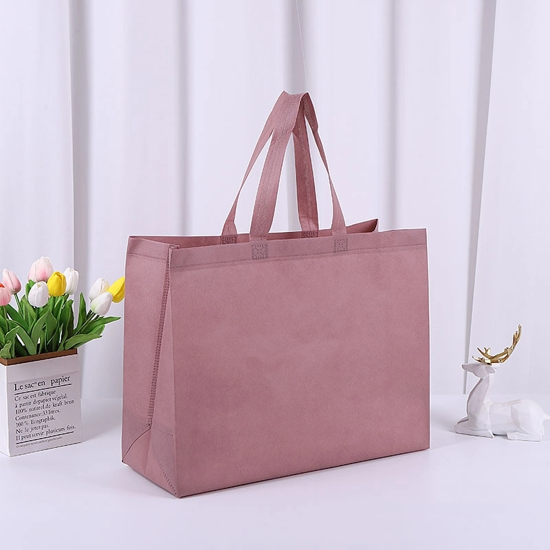 Pink Customizable Printing Environmental Shopping Promotional Non-Woven Bags