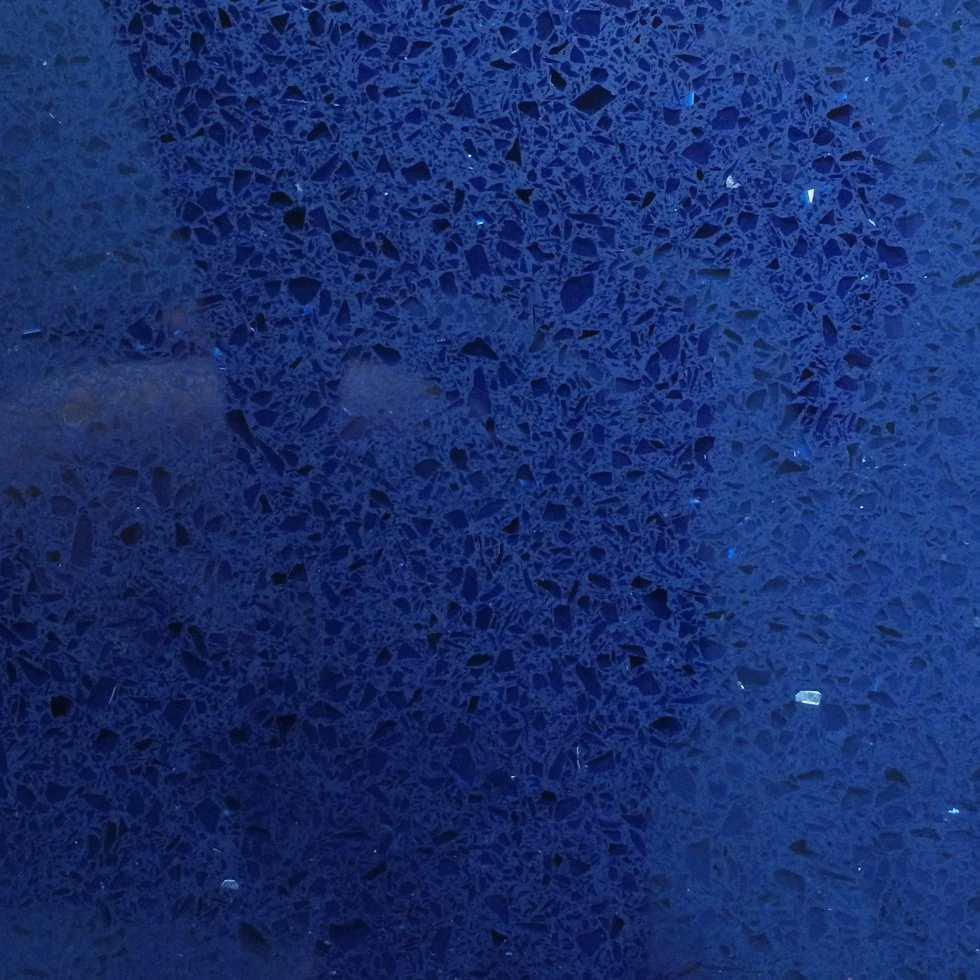 Brillo artificial de piedra de cuarzo Azul para encimeras de cocina