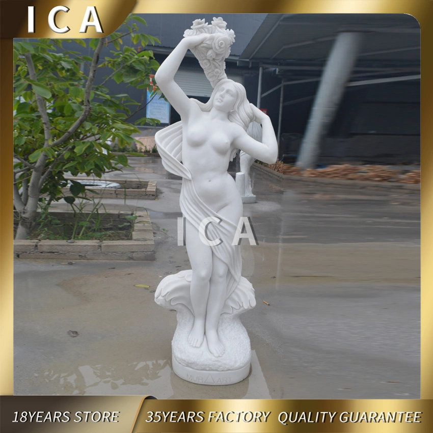 Life Size Outdoor Garden Marble Nude Woman Summer Sculptures