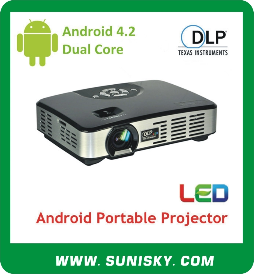 500 ANSI Lumen Mini Mobile Phone Android 4.2 Projector (SMP7047)