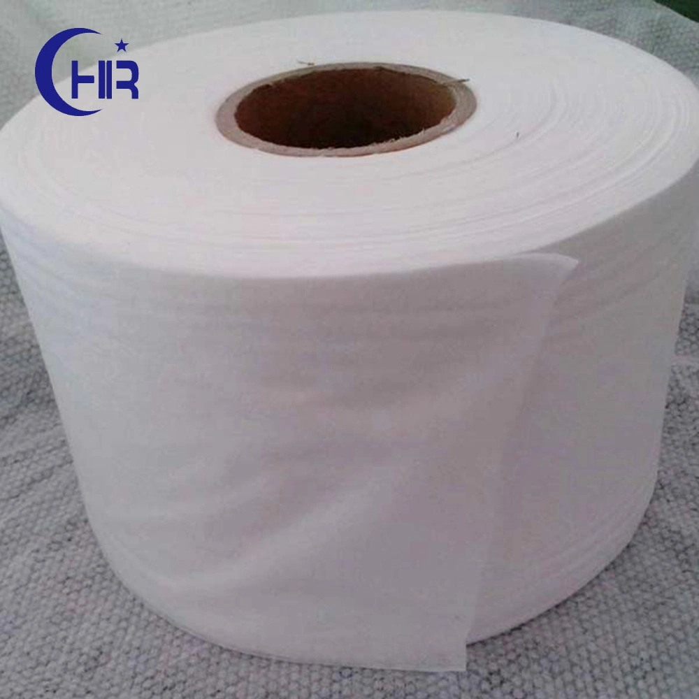 Made in China Embossed Spunlace Non-Woven Fabric Roll for Cleaning Wipes, Face Towel Material 45 GSM Parallel 100% Polyester Pet Spun Lace Nonwoven Fabric Price