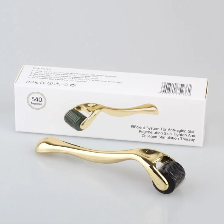 Luxury Gold Silver Fine Titanium 540PCS Microneedles Dermaroller for Skin and Beauty Care