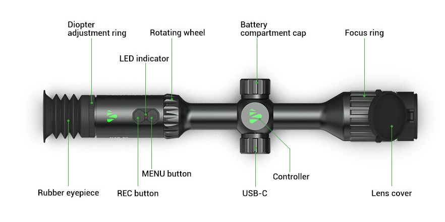 Cono Night Arrow Tube Series Thermal Imaging Scope Night Vision Thermal Imaging Sight for Outdoor Night Hunting