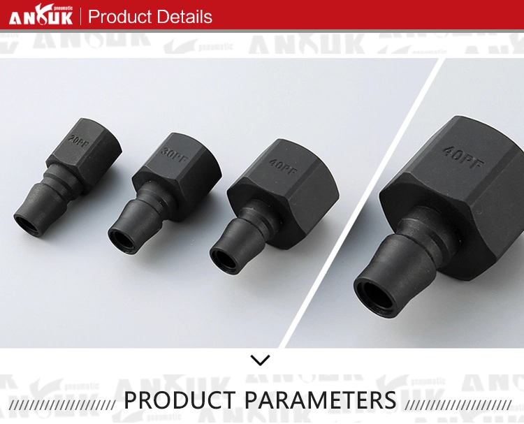 One Touch Fittings Plastic Steel Pneumatic Quick Connect Coupler PF Series